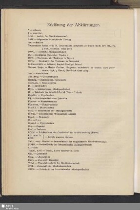 Erklärungen der Abkürzungen