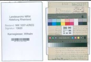 Entnazifizierung Wilhelm Kannegiesser , geb. 26.05.1903 (Bahninspektor)