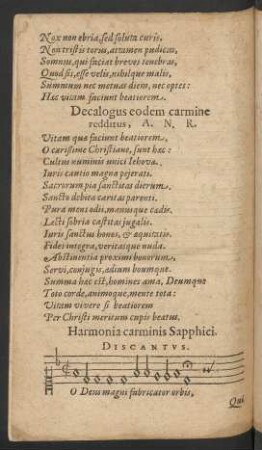 Harmonia carminis Sapphici.