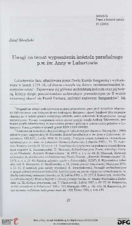 4: Uwagi na temat wyposażenia kościoła parafialnego p.w. św. Anny w Lubartowie