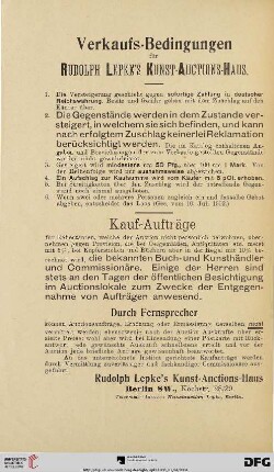 Verkaufs-Bedingungen / Kauf-Aufträge