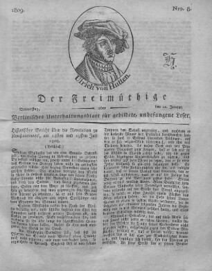 Nro. 8., Donnerstag, den 12. Januar 1809