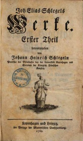 Johann Elias Schlegels Werke, 1