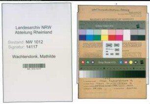 Entnazifizierung Mathilde Wachtendonk , geb. 20.02.1905 ()