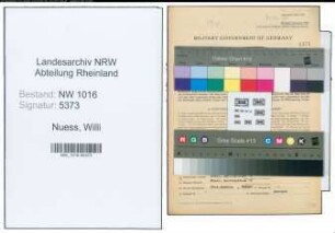 Entnazifizierung Willi Van Nuess , geb. 01.01.1915 (Verw.angest.)