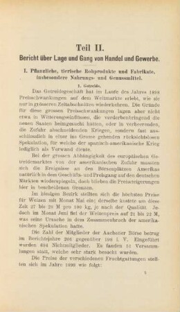 I. Pflanzliche, tierische Rohprodukte und Fabrikate, insbesondere Nahrungs- und Genussmittel.