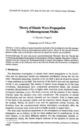 Theory of elastic wave propagation in inhomogeneous media