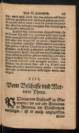 VIII. Vom Bischoffe und Merterer Phoca.