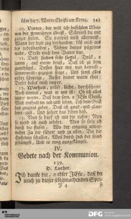 IV. Gebete nach der Kommunion.