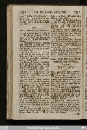 XII. Vom Heiligen Geiste, dessen Gaben und Wirkungen. Auf Pfingsten.