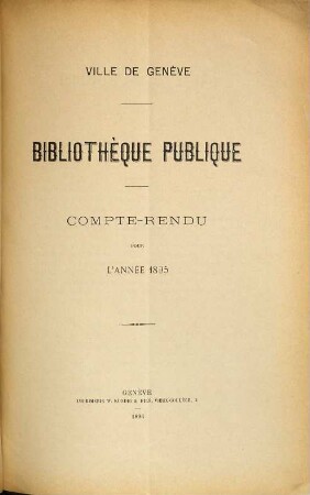 Compte rendu. 1895