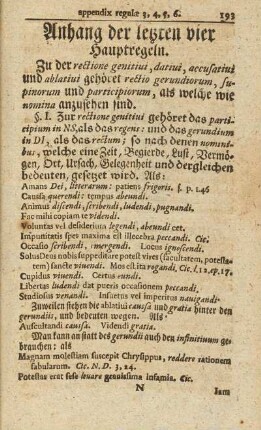 Anhang der letzten vier Hauptregeln