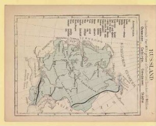 Russland. Grenzen, Gebirge, Gewässer, Städte