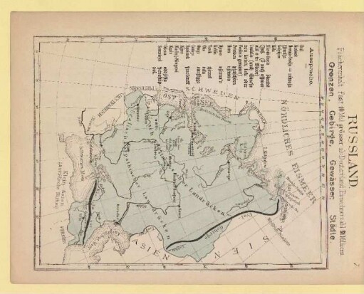Russland. Grenzen, Gebirge, Gewässer, Städte
