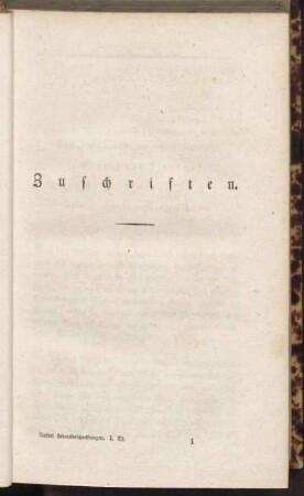 Zuschriften. [des Verfassers]