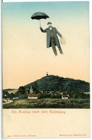 Collmberg. Blick zum Collmberg - Fliegender Mann