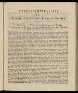 Correspondenzblatt des Kurhessischen Landwirthschafts-Vereins