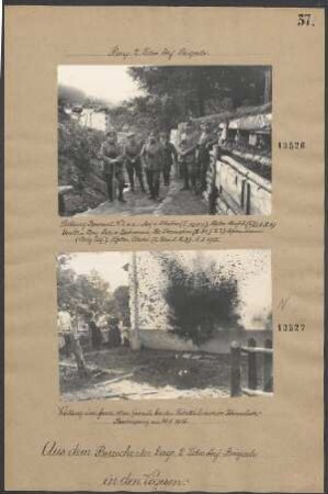 Wirkung einer franz. 15 cm Granate bei den Fabrikhäusern in Snierlach, Beschiessung am 24.08.1915