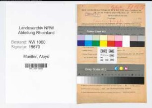 Entnazifizierung Aloys Mueller, geb. 20.03.1913 (Verw.Angest.)