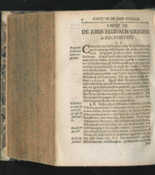 Caput VII. De Iuris Feudalis Origine ac Autoritate.