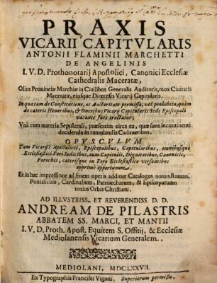Praxis Vicarii capitularis