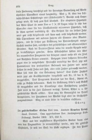 464-466 [Rezension] Krug, Heinrich, De pulchritudine divina libri tres