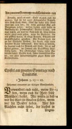 Epistel am zweeten Sonntage nach Trinitatis