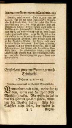 Epistel am zweeten Sonntage nach Trinitatis