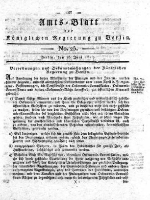No. 25, 25. Juni 1817