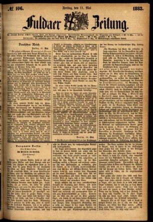 Ausgabe vom Freitag, den 11. Mai 1883.
