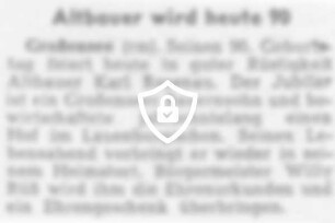 Altbauer wird heute 90