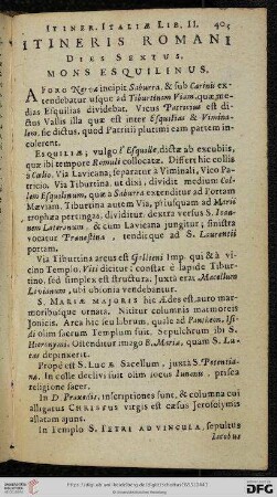 Itineris Romani. Dies sextus