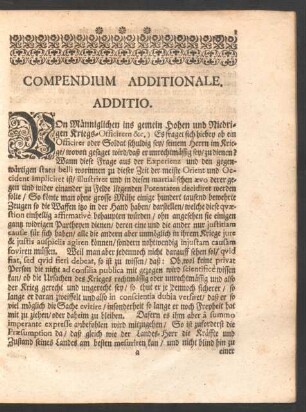 Compendium Additionale.