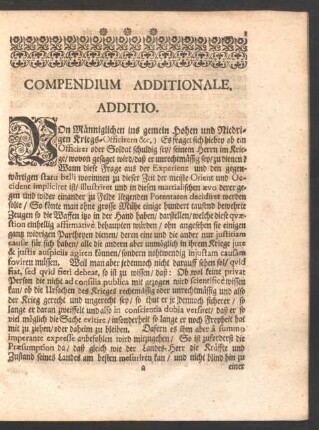 Compendium Additionale.