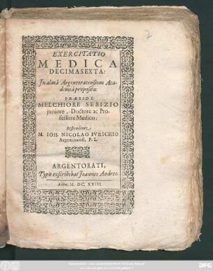 Exercitatio Medica Decima Sexta