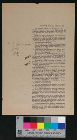 Hofmarschall-Amt Seiner Königlichen Hoheit des Prinzen Heinrich von Preußen. Acta betreffend Politisches, o.D.