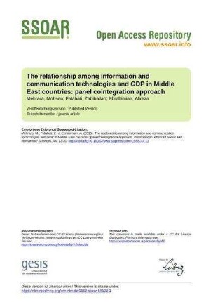The relationship among information and communication technologies and GDP in Middle East countries: panel cointegration approach