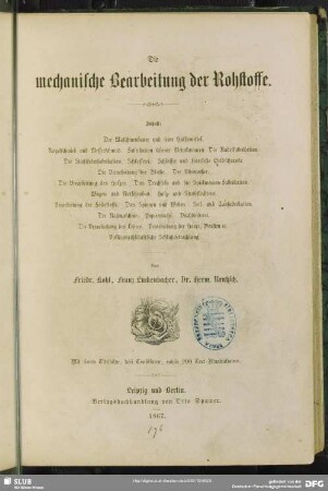 Die mechanische Bearbeitung der Rohstoffe