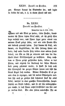 No. XXXV. Jacobi an Forster