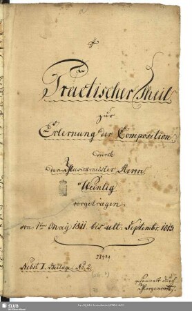 Vorlesungen 1811 - 1813 Practischer Theil