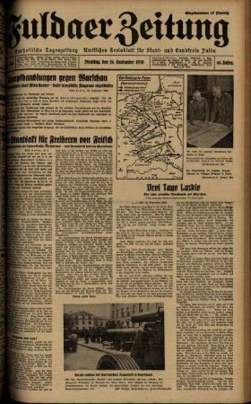 Ausgabe vom Dienstag, den 26. September 1939.