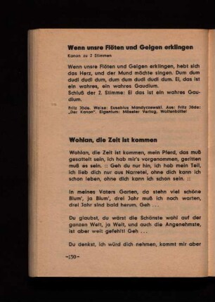 Wenn unsre Flöten und Geigen erklingen