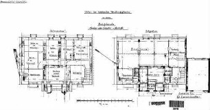 Stuttgart-Untertürkheim Pbf: Empfangsgebäude Verwaltungsgebäude Grundrisse UG,EG mit Umbau/Windfang