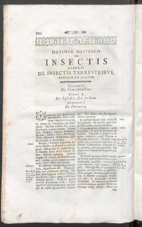 Liber II. De Insectis terrestribus, pedatis et alatis.