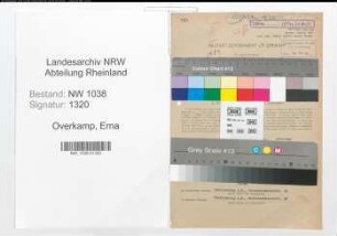 Entnazifizierung Erna Overkamp , geb. 18.07.1918 (Behoerdenangestellte)