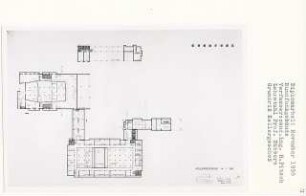 Rundfunkgebäude, Berlin-Wilmersdorf (Diplomarbeit bei Kurt Dübbers): Grundriss Kellergeschoss 1:200