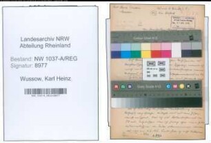 Entnazifizierung Karl Heinz Wussow , geb. 26.03.1911 (Assessor)