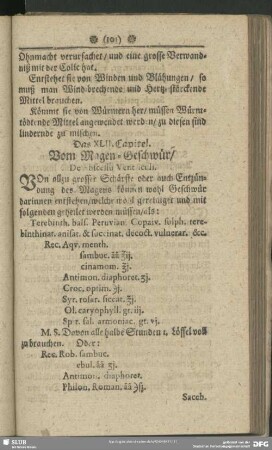 Das XLII. Capitel. Vom Magen-Geschwür, De Absecessu Ventriculi