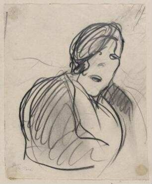 Sechs Skizzen, Paris. [Frau mit Hut]