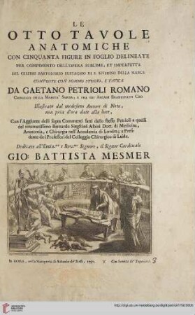 Le otto tavole anatomiche ...